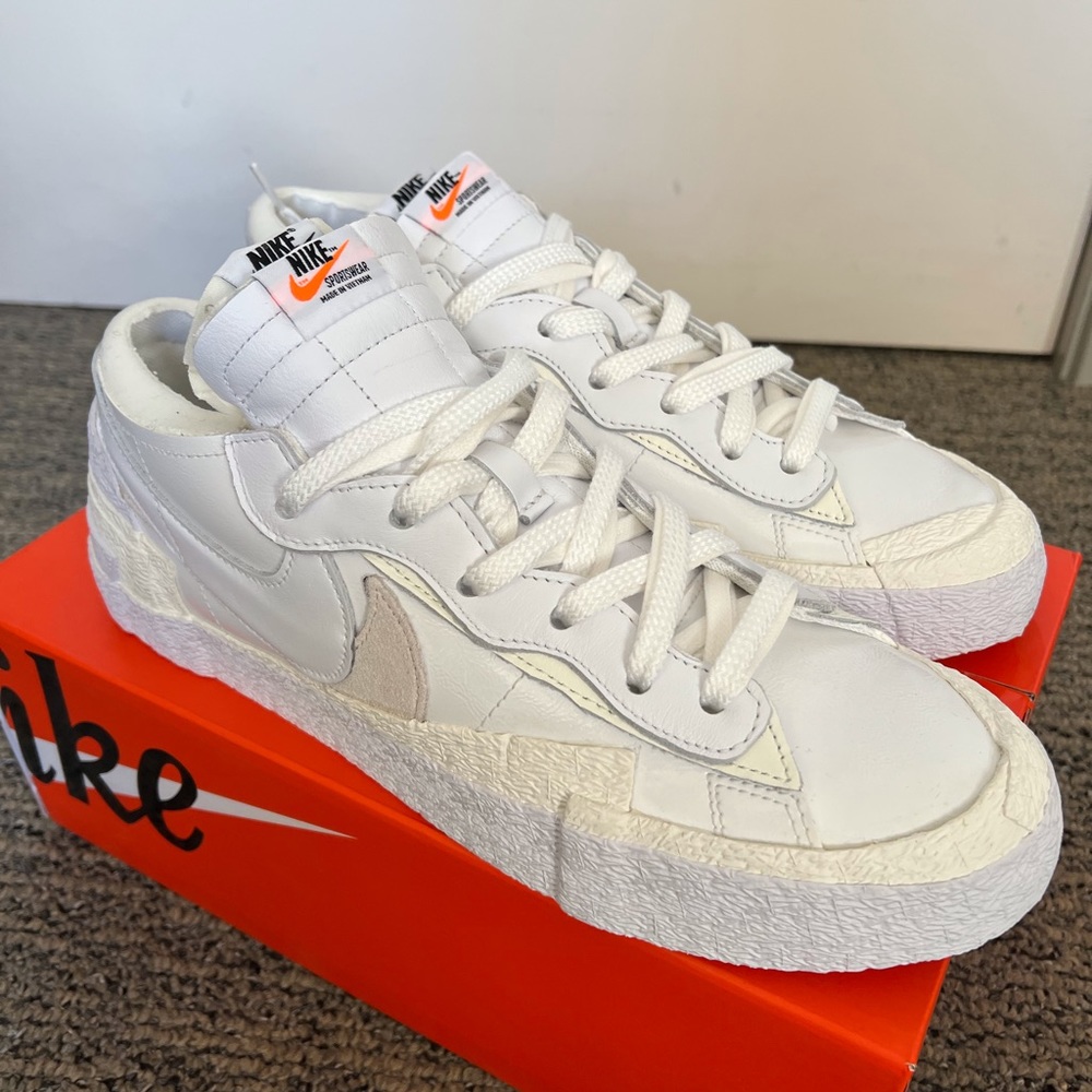 Nike Blazer Low x Sacai Shiny White